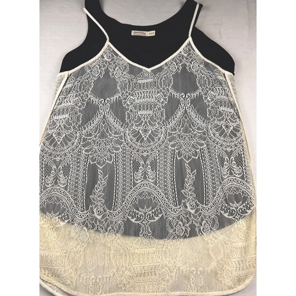 BKE Ivory Lace Overlay Top Sheer Boho Festival Fairycore Romantic Layering XL